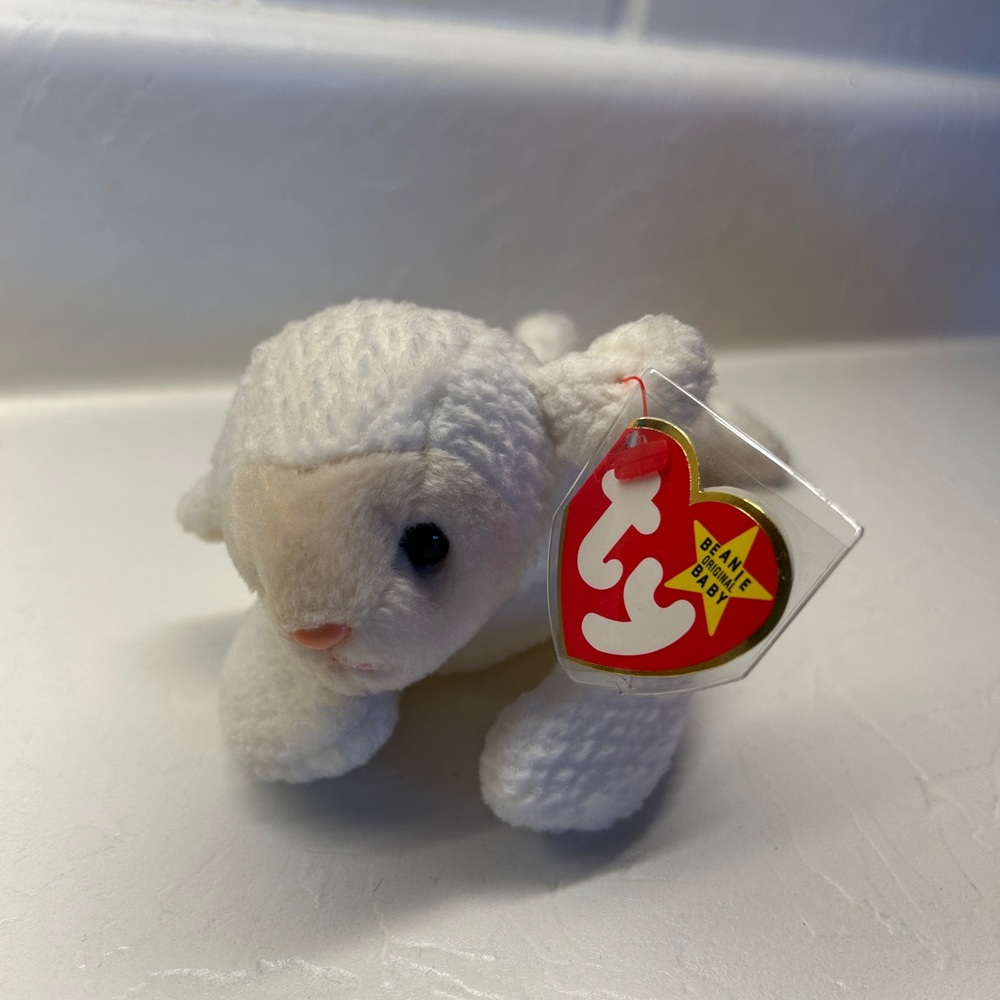 Ty White Lamb Plush Toy PERFECT CONDITON